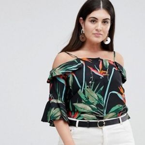 NWT Koko Tropical Off The Shoulder Top Size 18